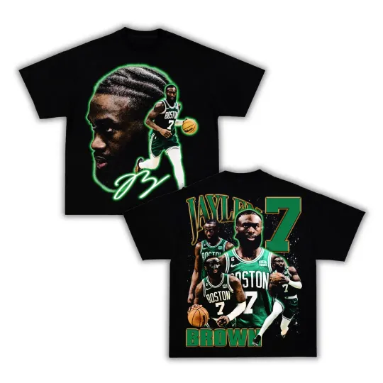 Discover Jaylen Brown Vintage Boxy Tee Shirt oversized t-shirt streetwear y2k