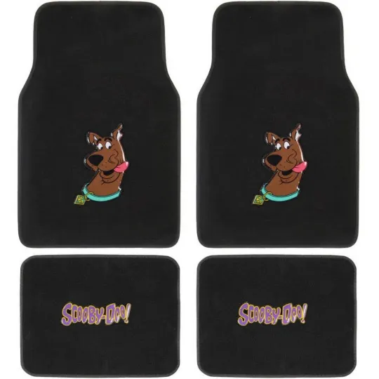 Discover BDK Scooby-Doo Head Sticking Out Tongue Front and Car Floor Mat Truck SUV Carpet