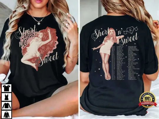 Discover Sabrina Carpenter Short N’ Sweet Tour T-shirt, Short N Sweet Concert T-Shirt