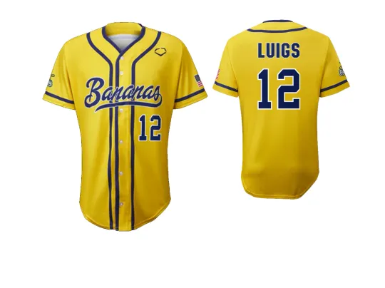 Discover Savannah Bananas Kyle Luigs #12 Baseball Jerseys Yellow