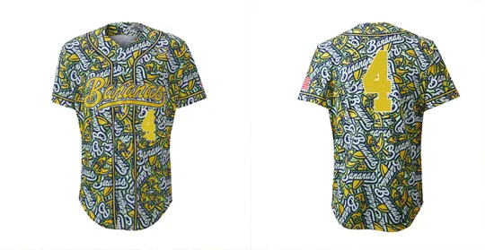 Savannah Bananas #4 Jersey Baseball Jersey Team AOP Gifl Fan