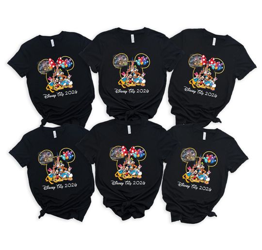 Discover Disney Trio 2026 Funny Shirts,Custom Disney Trip Tee,Disney Character Matching Family Shirts,Disneyland 2026 Custom Shirt,Disneyworld Tee