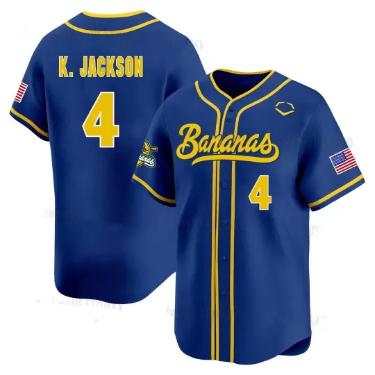 NEW Savannah Bananas K Jackson #4 Baseball Jersey Shirt All Size