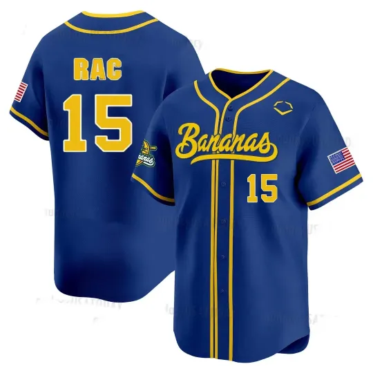 Discover NEW Savannah Bananas #15 Rac Baseball Jersey Shirt All Size Gift Fan