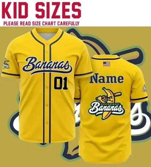 Discover New Custom Savannah Bananas Gift For Fans Youth Baseball Jersey SS2364