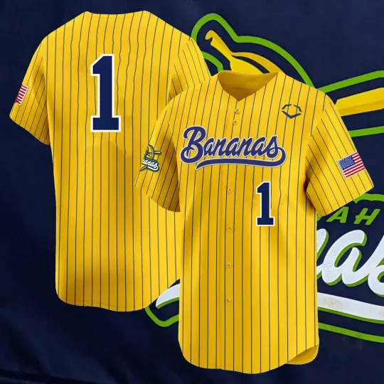 Discover Savannah Bananas #1 Baseball Jersey T Shirt All Size