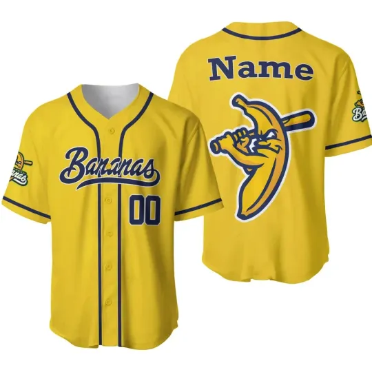 Custom Savannah Bananas Baseball Jersey Adult Shirt All Size