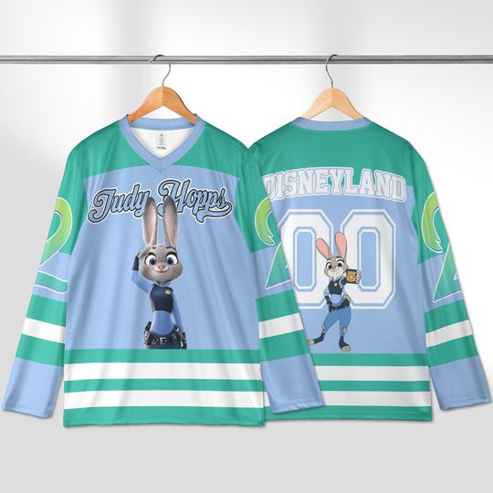 Discover Personalized Judy Hopps Hockey Jersey, Custom Disney Zootopia Shirt, Anime Video Game Jersey Outfit, Matching Team Shirt