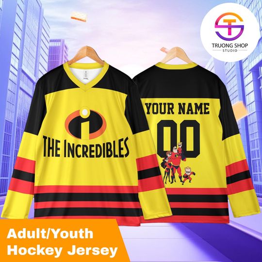 Discover Custom Metroville Supers Hockey Jersey  Personalized Incredibles Disney Team Shirt, Superhero Game Day Outfit