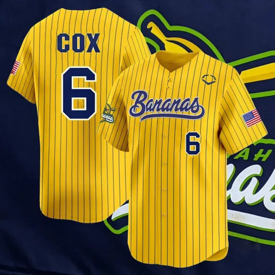 Savannah Bananas #6 COX Baseball Jersey size S-5XL