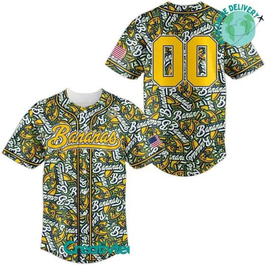 Discover Savannah Bananas Jersey Baseball 3D shirt CUSTOM NUMBER