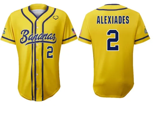 Discover Hot Savannah Bananas Reese Alexiades #2 Baseball Jersey Gift For Fans