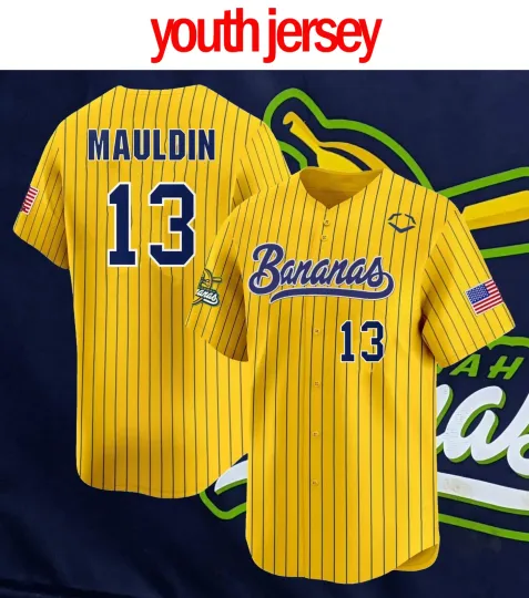 Savannah Bananas #13 Mauldin Baseball Jersey Kid Shirt All Size