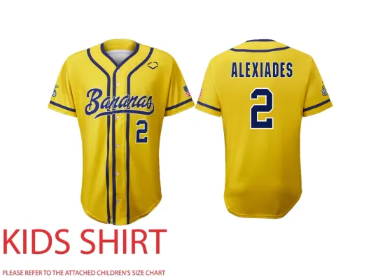 Discover Savannah Bananas Reese Alexiades #2 Baseball Jersey AOP Adults Kids Fans Youth