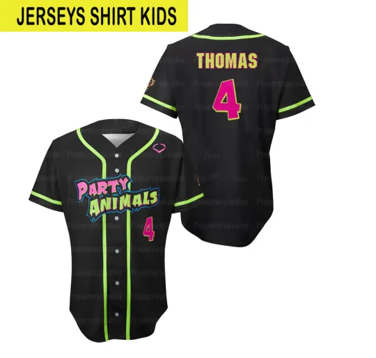 Savannah Bananas Party Animal #4 Baseball Jersey kids  AOP 3D