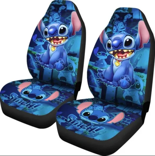 Discover Blue Stitch Lilo And Stitch Cartoon Car Seat Covers