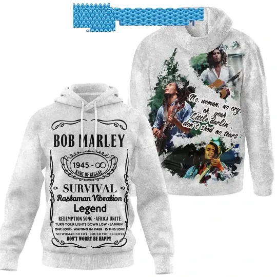 Bob Marley Survival Rastaman Vibration Legend 3D Hoodie