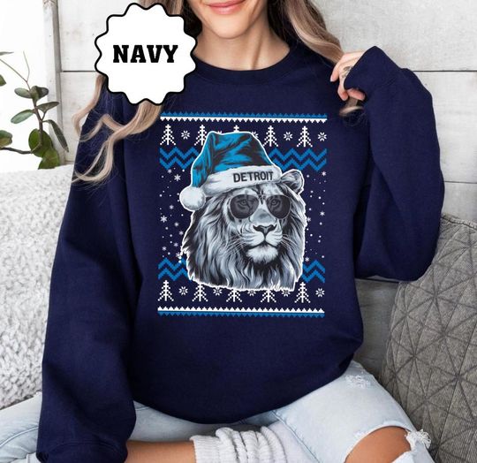 Discover Detroit Football Mascot Vintage Christmas Sweatshirt, Retro Game Day Hoodie, Xmas Gift