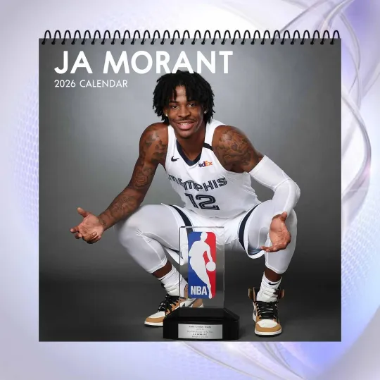 Ja Morant 2026 Calendar, NBA Basketball Star Calendar, Memphis Grizzlies Edition