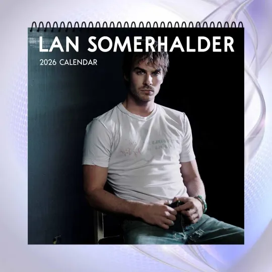 Discover Ian Somerhalder 2026 Calendar, Actor Desk Calendar, Classic Moody Portrait Style