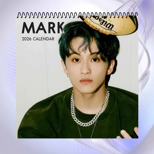 Discover Mark 2026 Calendar, K-Pop Idol Desk Calendar, Cool Casual Baseball Concept