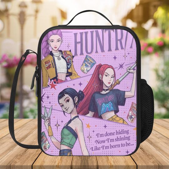 Huntrix Demon Hunters Lunch Box Bag, Kpop Demon Hunters Lunch Bag, Mira Rumi Zoey Quality Keep Warm/Cold Lunch Bag