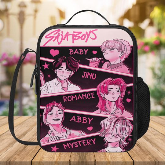 Discover Saja Boys Boy Band Personalized Lunch Box Bag, Kpop Demon Hunters Custom Lunch Bag, Saja Boys Demon Hunters Quality Keep Warm/Cold Lunch Bag