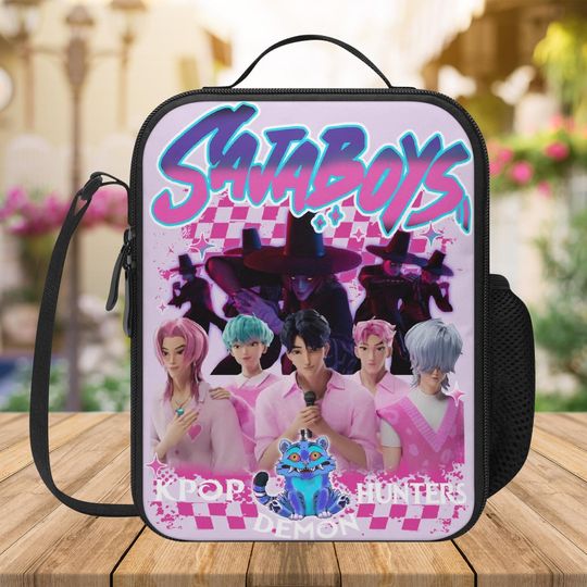 Discover Saja Boys Boy Band Personalized Lunch Box Bag, Kpop Demon Hunters Custom Lunch Bag, Saja Boys Demon Hunters Quality Keep Warm/Cold Lunch Bag
