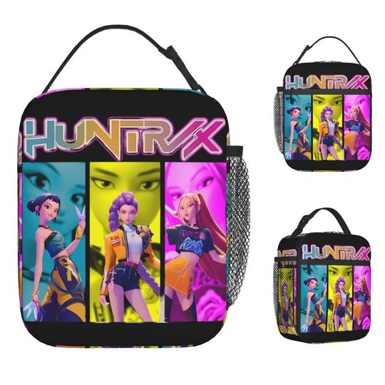 Kpop Demon Hunters Lunch Bag Huntrix Rumi Zoey Mira Insulated Cooler Bag Kids Lunch Bag