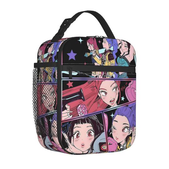 Discover Group Girl Team Huntrix Kpop Demon Hunters Insulated Lunch Bags Lunch Container Cooler Bag Lunch Box Tote Office Bento Pouch