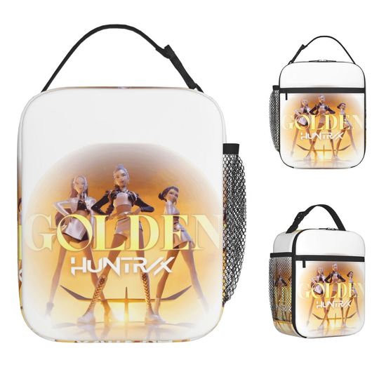 Golden Huntrix Kpop Demon Hunters Rumi Zoe Kids Lunch Bag