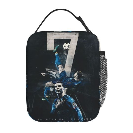 CR7 Footballer Insulated Lunch Bag Thermal Container for Kids School Travel