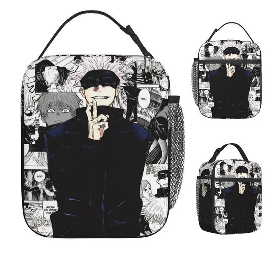 Satoru Gojo Anime Lunch Bag - Japanese Manga Casual Tote Food Cooler Bag for Kids and Women