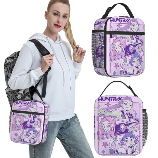 Discover K-Pop Demon Hunters Team Anime Lunch Bag For Adult Designer Lunch Box Leisure Picnic Cooler Bag Waterproof Tote Food Bags
