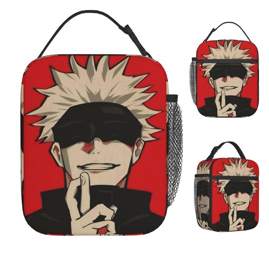 Discover Satoru Gojo Anime Lunch Bag For Adult Japanese Manga Special Grade Teacher Lunch Box Fun Cooler Bag Thermal Tote Handbags