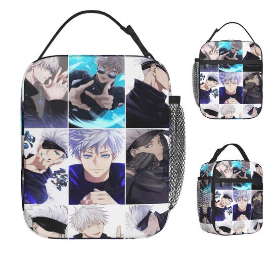Satoru Gojo Anime Lunch Bag for Kids Thermal Cooler Travel Tote