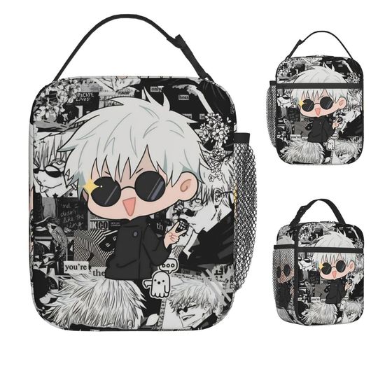 Satoru Gojo Anime Lunch Bag Japanese Manga Casual Lunch Box Cooler Bag