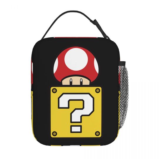 Discover Vintage Game Cartoon Insulated Lunch Bag High Capacity Anime Reusable Thermal Bag Tote Lunch Box College Outdoor
