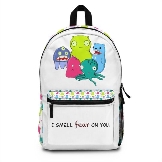 Discover Bobs Burgers backpack, Kuchi Kopi backpack, Louis Belcher toys bag, I smell fear on you backpack, Bobs burger book bag