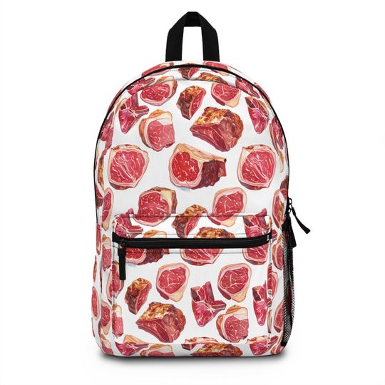 Discover Prime Rib Backpack, Juicy Steak Print Bag for Meat Lovers