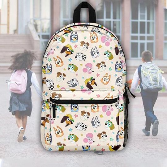 Discover BlueyDad And Friends Backpack, BlueyDad Mom Backpack, BlueyDad Heeler Bag, BlueyDad And Bingo Backpack, BlueyDad Preschool Backpack, Family BlueyDad Dog Bag