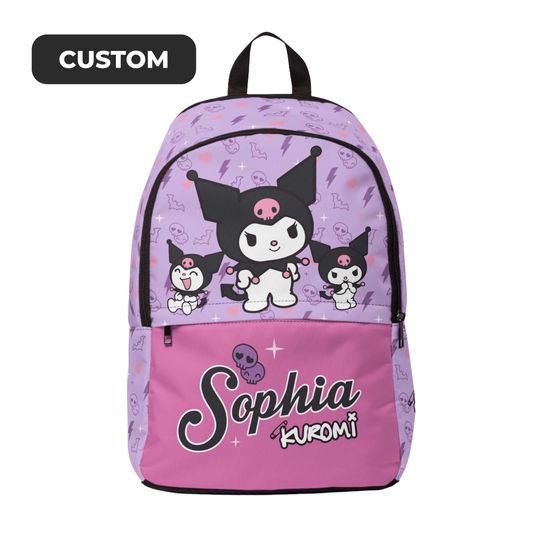 Kuromi Backpack Stylish Hello Kitty School Bag Fun Anime Rucksack Perfect for Anime Lovers Gift for Hello Kitty fan Bag for Teens Kuromy