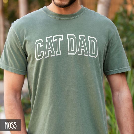 Discover Cat Dad Shirt, Cat Lover Tee, Fathers Day Gift, Dad of Cats, Vintage Varsity style Cat Daddy Shirt, Best Cat Dad Ever tee