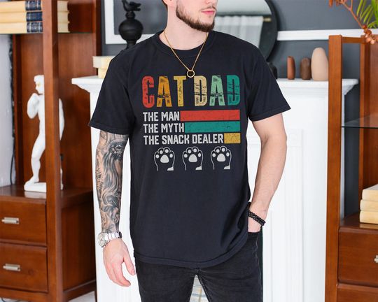 Discover Funny Cat Dad Tee, The Original Cat Dad T-Shirt, Cat Dad Shirt, Cat Daddy, Unisex Cat Dad T-Shirt, Gift from the Cat, Cat Dad Gift