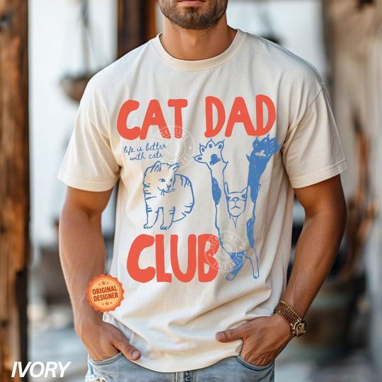 Discover Cat Dad Shirt, Cat Dad Tee, Cat Dad Club TShirt, Gift For Men, Funny Cat Shirt, Cat Lover, New Cat Dad Shirt, Pet Parent