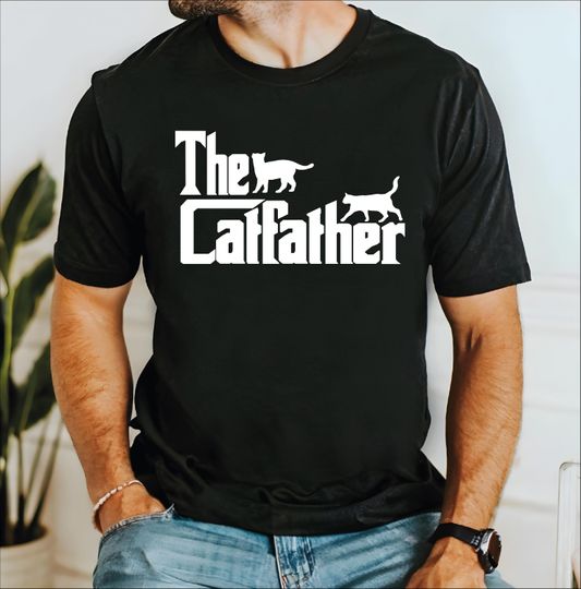 Discover The Catfather shirt, Fathers day gift, Father's Birthday, Cat Owner, Cat dad, Cat lover gift, Christmas gift for him  E-653