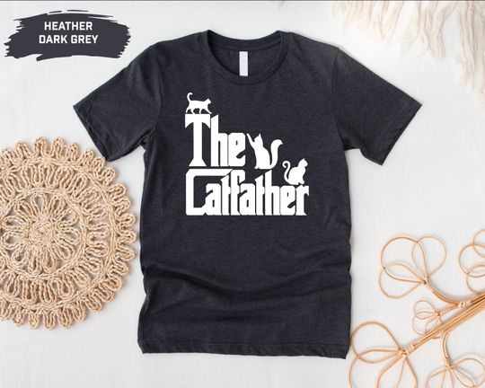 Discover The Catfather Shirt: Funny Cat Dad Tee, Cat Lover Gift