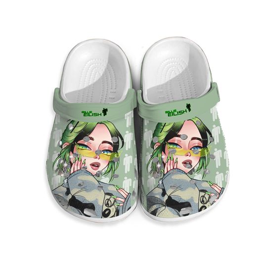 Billie Eilish Inspired Hole Clogs, Music Fan Foam Sandals, Breathable Shoes, Black Friday & Xmas 2025 Gift for Girls