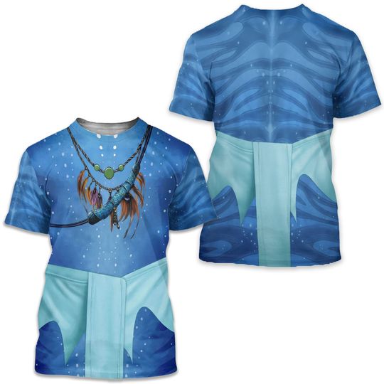 Avatar 3 Cosplay 3D Tshirt, Blue Na’vi Costume Shirt Halloween