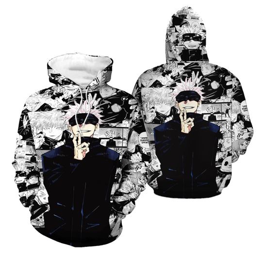 Gojo Satoru Hoodie Costume Cosplay Sweatshirt Sweater 3D
